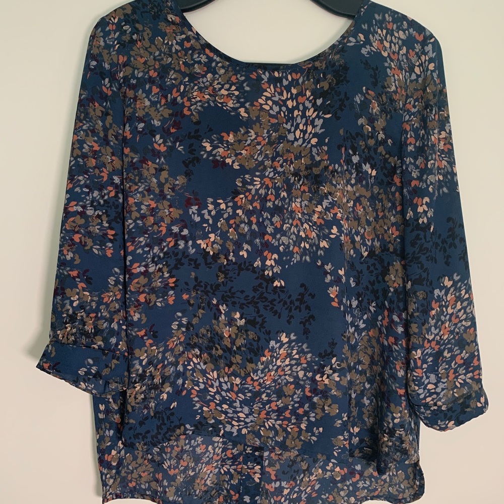 PLENTY blue floral blouse